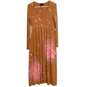 Hatch The Softest Rib Dress Womens Size Medium 2 Maternity Ribbed Rust Orange